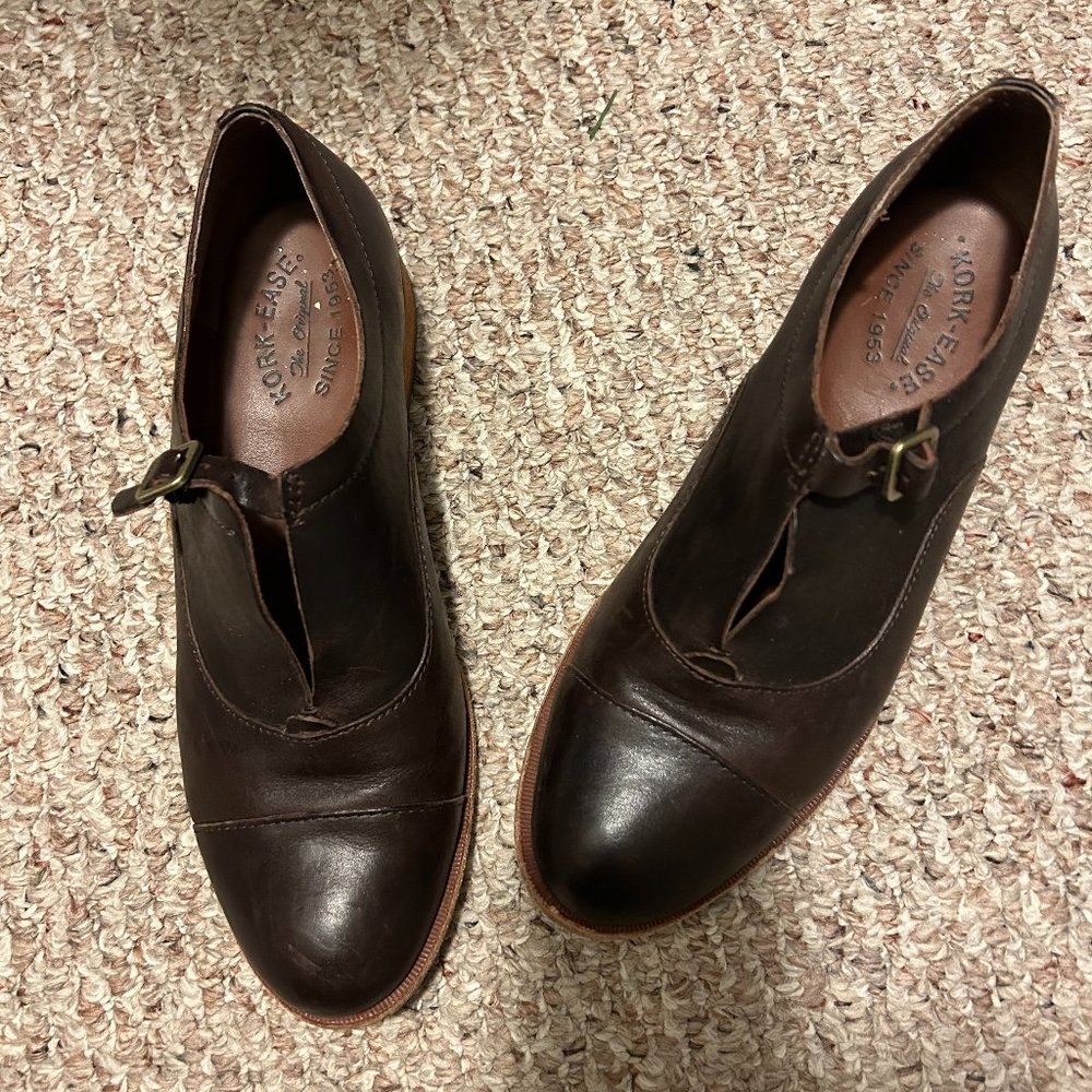 Kork-Ease Brown Leather Oxford Size 8.5